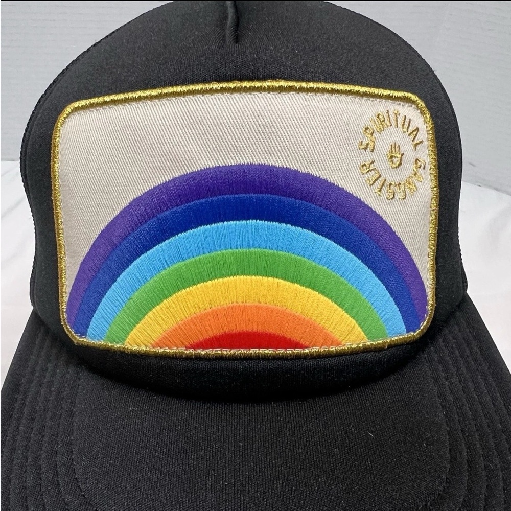 Spiritual Gangster Rainbow Trucker Hat Black Mesh Snapback OS - Picture 3 of 7